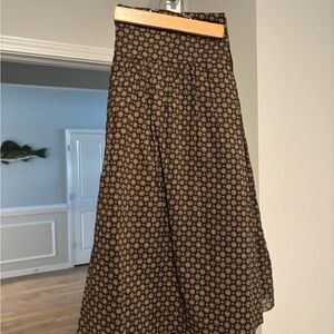 Banana Republic Brown Patterned A-Line Skirt